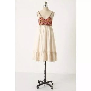 Anthropologie beaded ivory dress Zehavale Boho